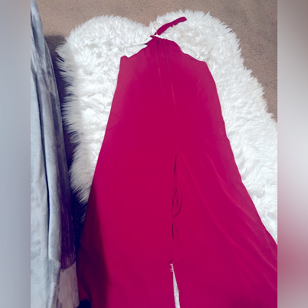 Halter top wide leg jumpsuit